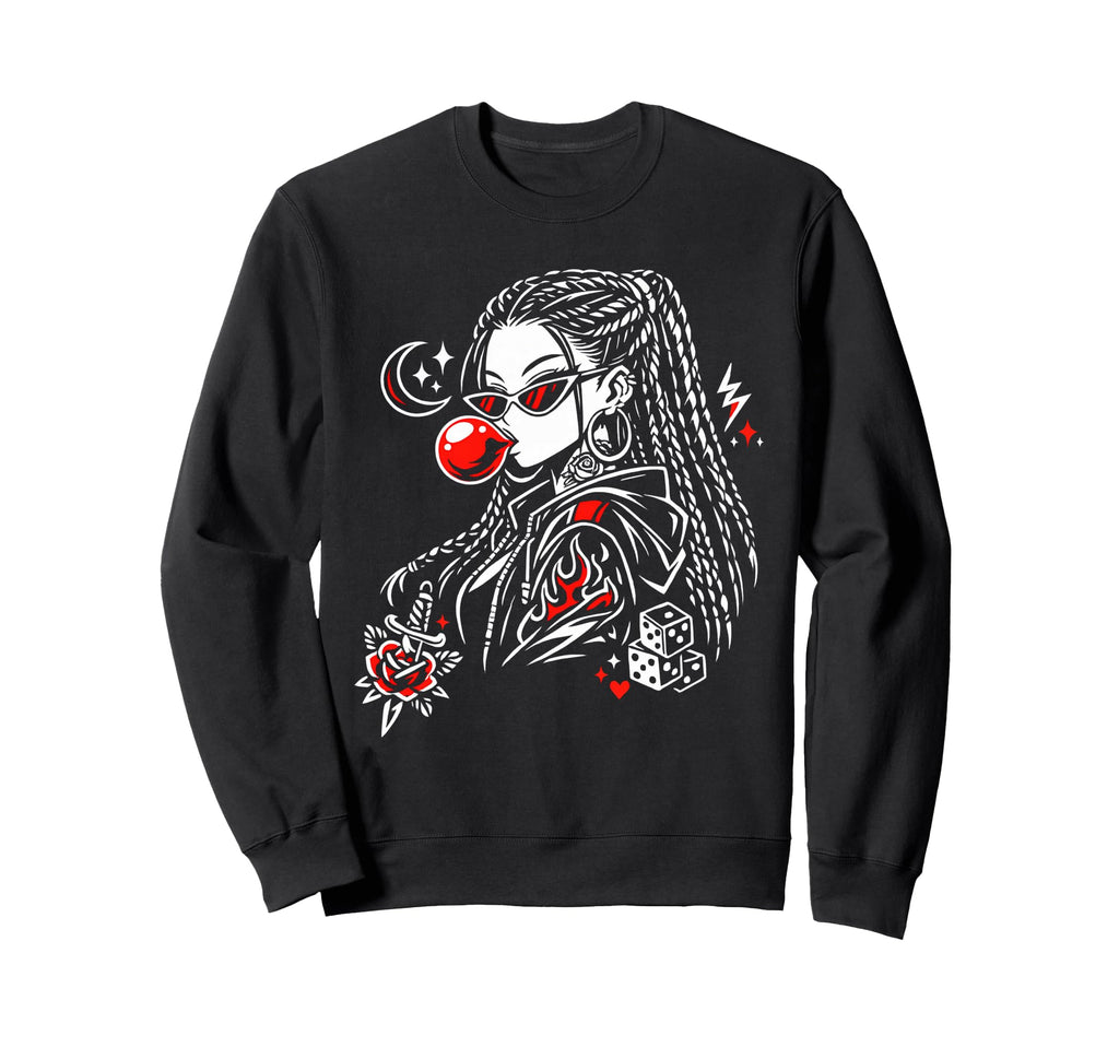Lowbrow Synthwave Anime Punk Sweatshirt - Casual Everyday Wear Unisex - T-Shirt, Sweatshirt, Hoodie