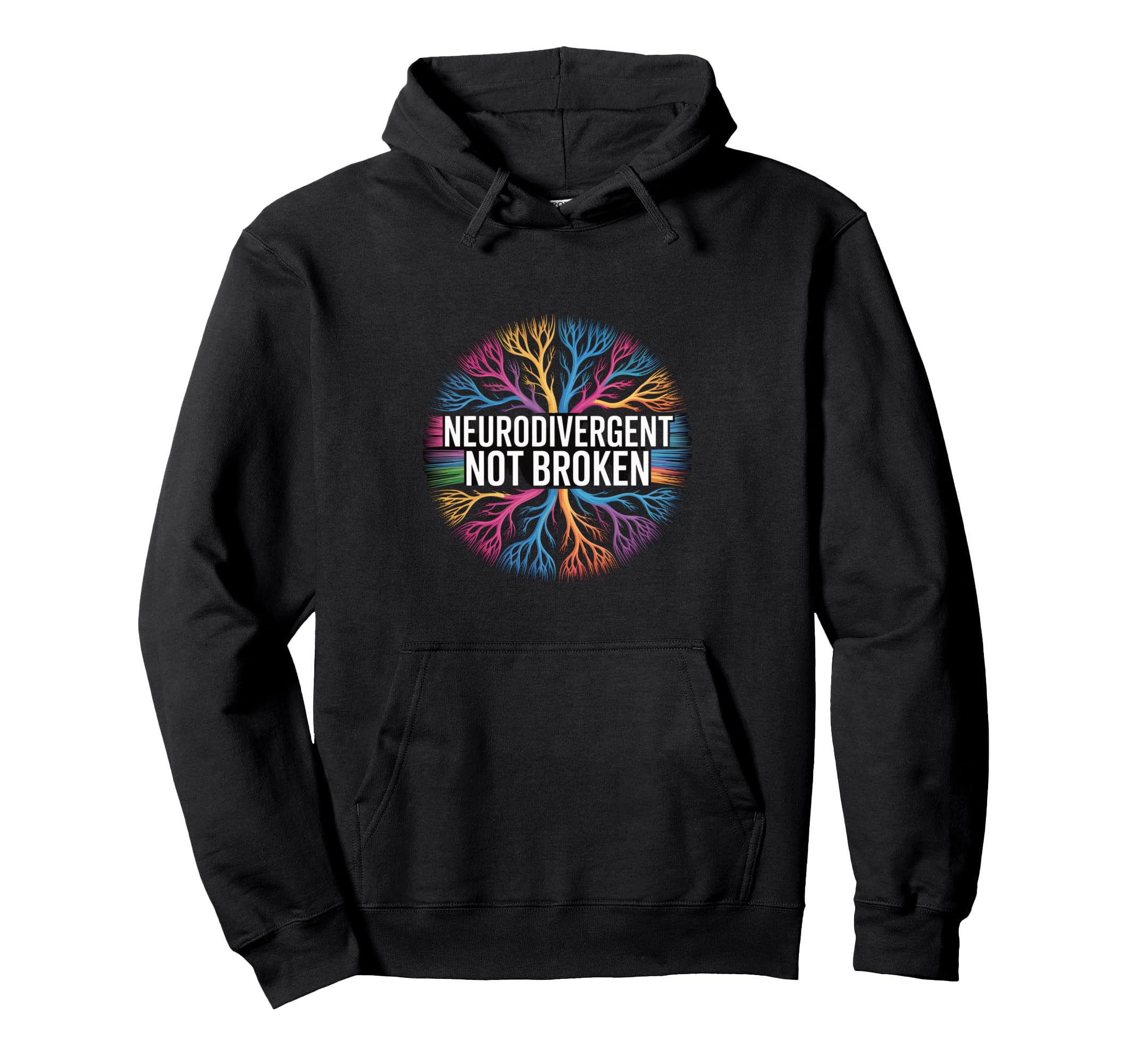 Neurodivergent Not Broken Hoodie - Minimalist Print for Adults - T-Shirt, Sweatshirt, Hoodie