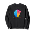 Colorful Brain And Heart Mental Sweatshirt - Minimalist Print Men Women - T-Shirt, Sweatshirt, Hoodie