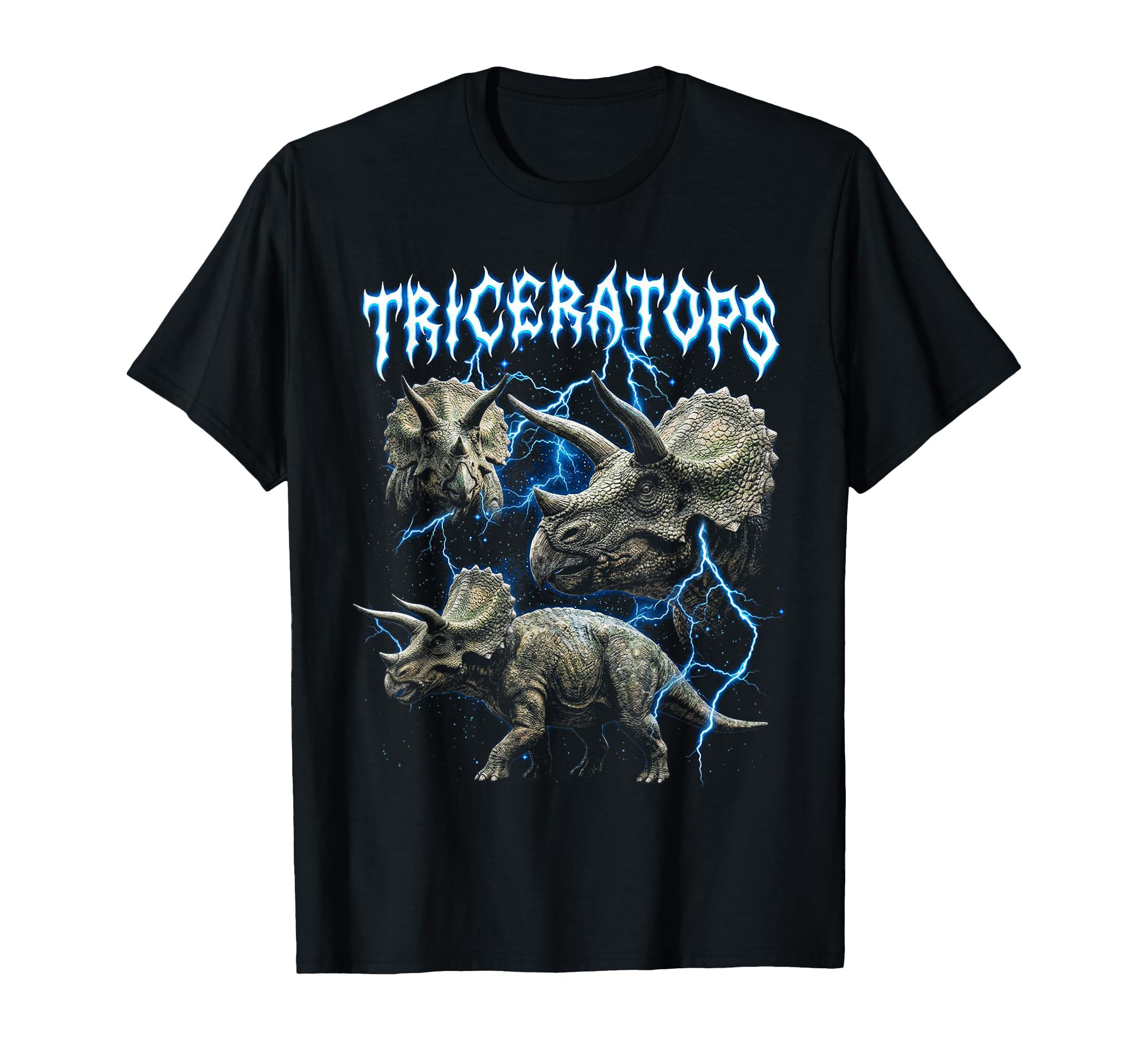 Triceratops 90S Heavy Metal Dinosaur T-Shirt - Streetwear Style Men Women - T-Shirt, Sweatshirt, Hoodie
