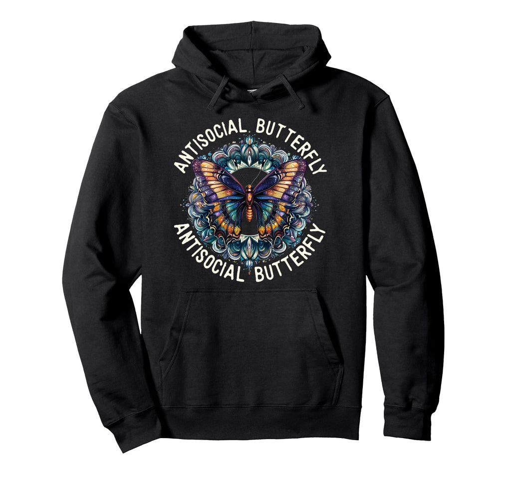 Antisocial Butterfly Hoodie - Custom Art Print Unisex - T-Shirt, Sweatshirt, Hoodie