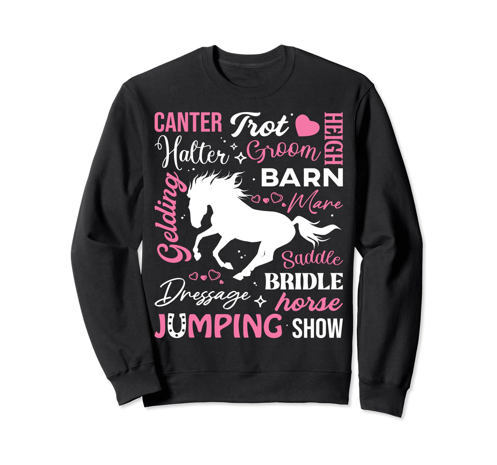 Equestrian Horse Typography Word Art Sweatshirt - Custom Art Print Unisex - T-Shirt, Sweatshirt, Hoodie