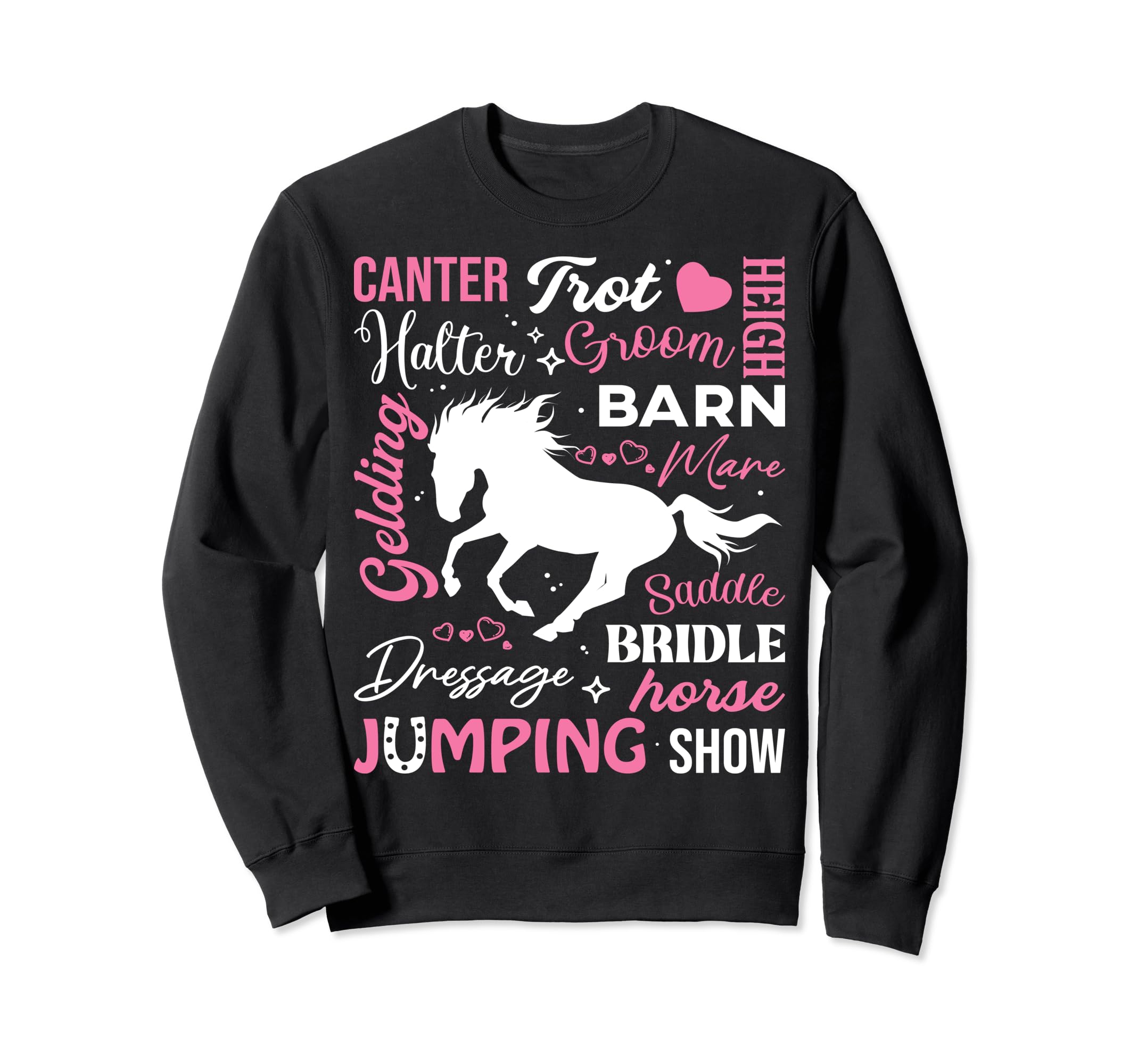 Equestrian Horse Typography Word Art Sweatshirt - Custom Art Print Unisex - T-Shirt, Sweatshirt, Hoodie