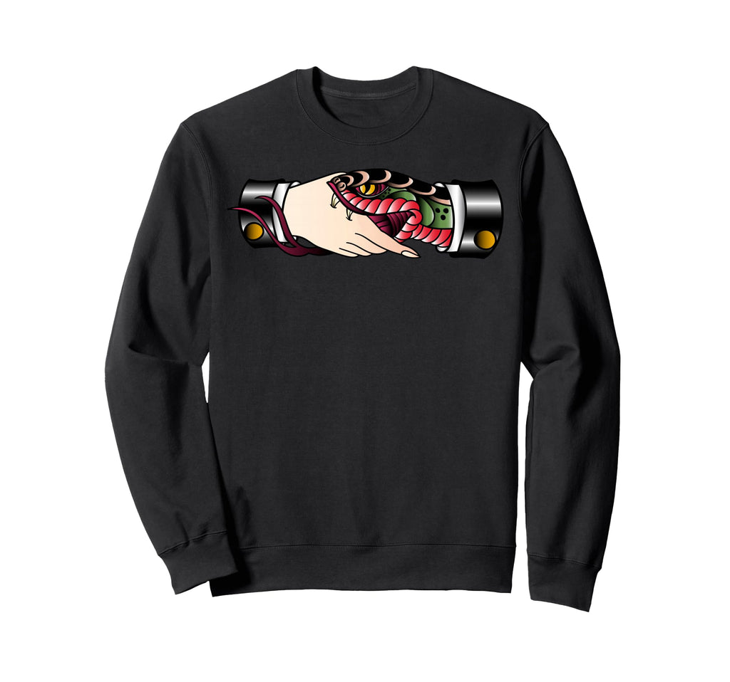 Handshake American Traditional Old Sweatshirt - Unique Graphic Unisex - T-Shirt, Sweatshirt, Hoodie