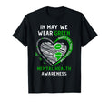 Heart I Wear Green Mental Health T-Shirt - Novelty Apparel Men Women - T-Shirt, Sweatshirt, Hoodie