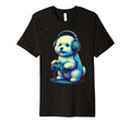 Bichon Frise Gamer Gaming Dog Lover T-Shirt - Custom Art Print for Adults - T-Shirt, Sweatshirt, Hoodie