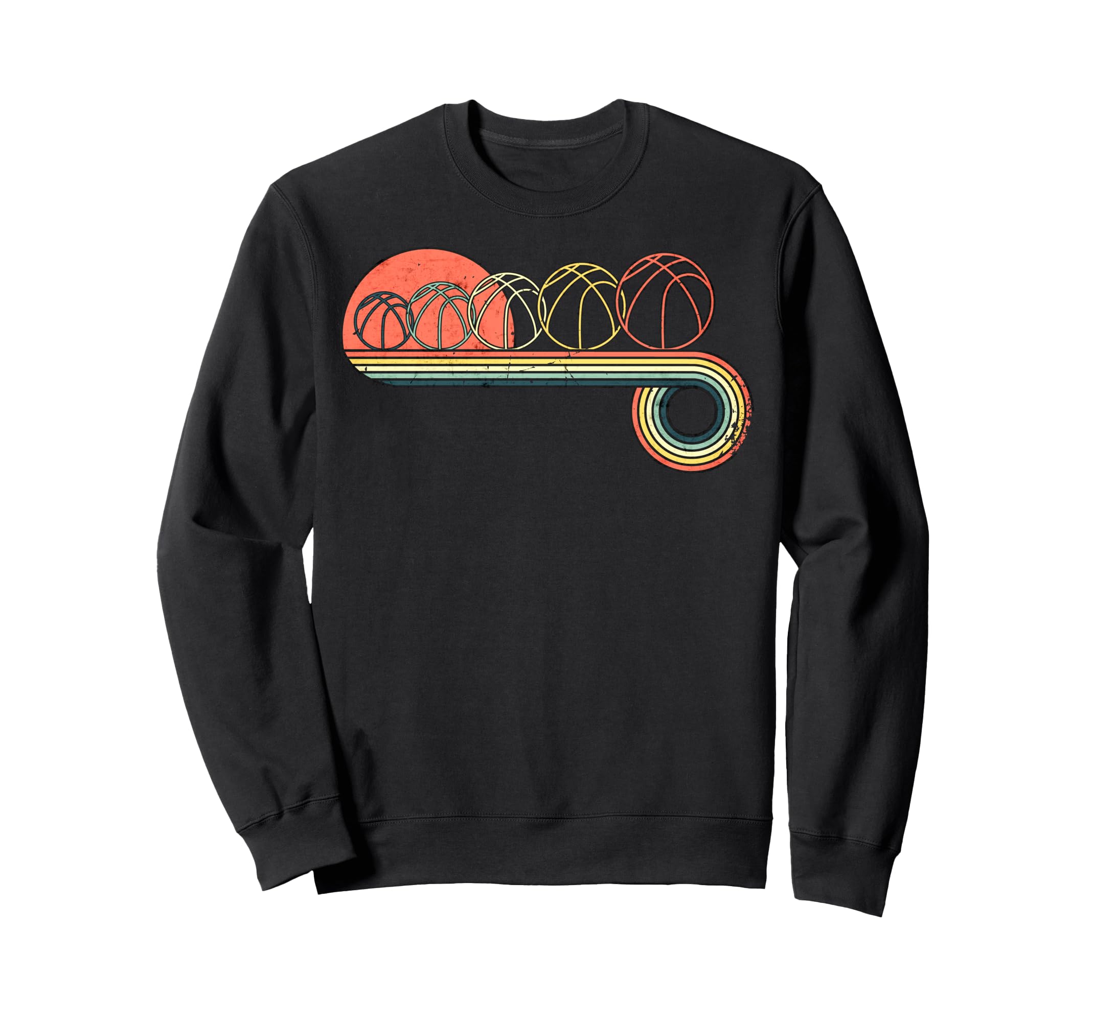 Basketball Sunset Rainbow Sweatshirt - Minimalist Print for Adults - T-Shirt, Sweatshirt, Hoodie