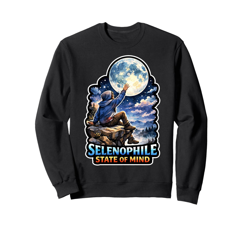 Moon Meditation Lunar Mindfulness Sweatshirt - Aesthetic Graphic Unisex - T-Shirt, Sweatshirt, Hoodie