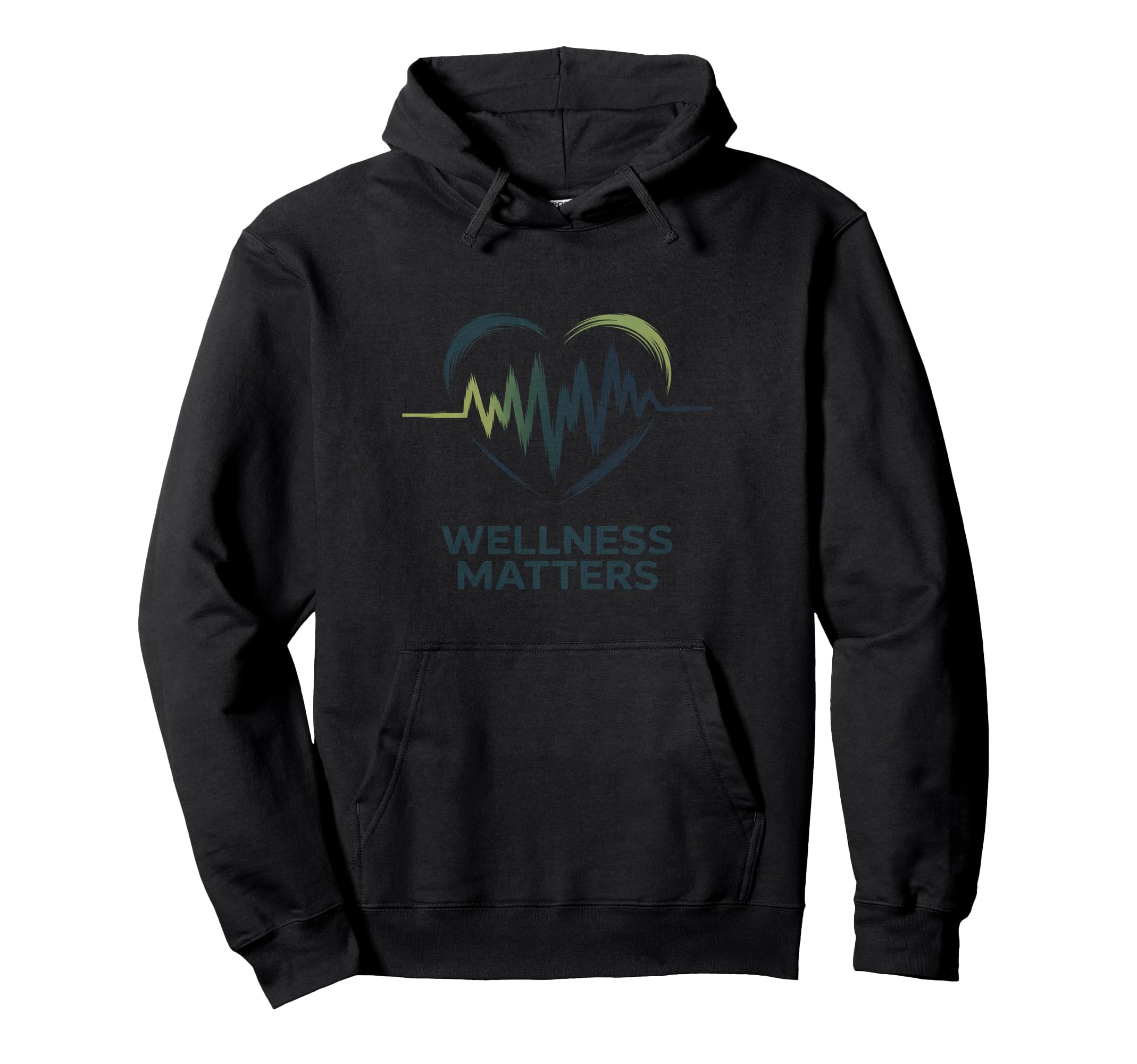 Wellness Matters Heart Ecg Heartbeat Hoodie - Fun Novelty Design Men Women - T-Shirt, Sweatshirt, Hoodie