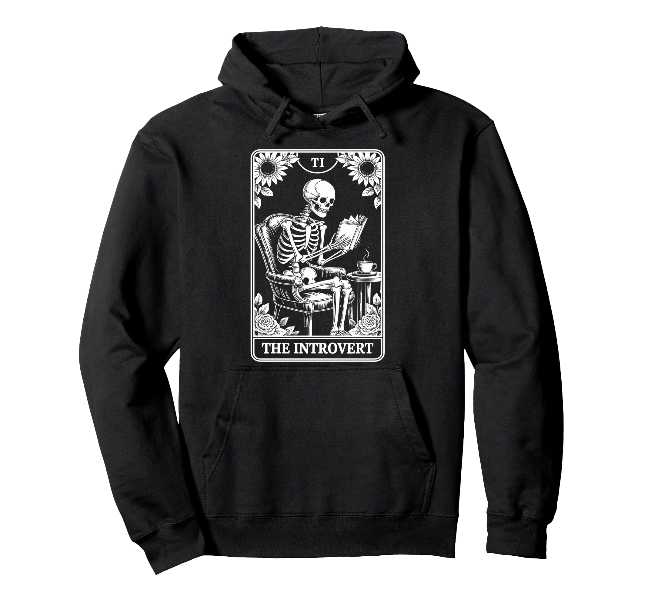 Introvert Tarot Indoorsy Antisocial Hoodie - Minimalist Print Unisex - T-Shirt, Sweatshirt, Hoodie