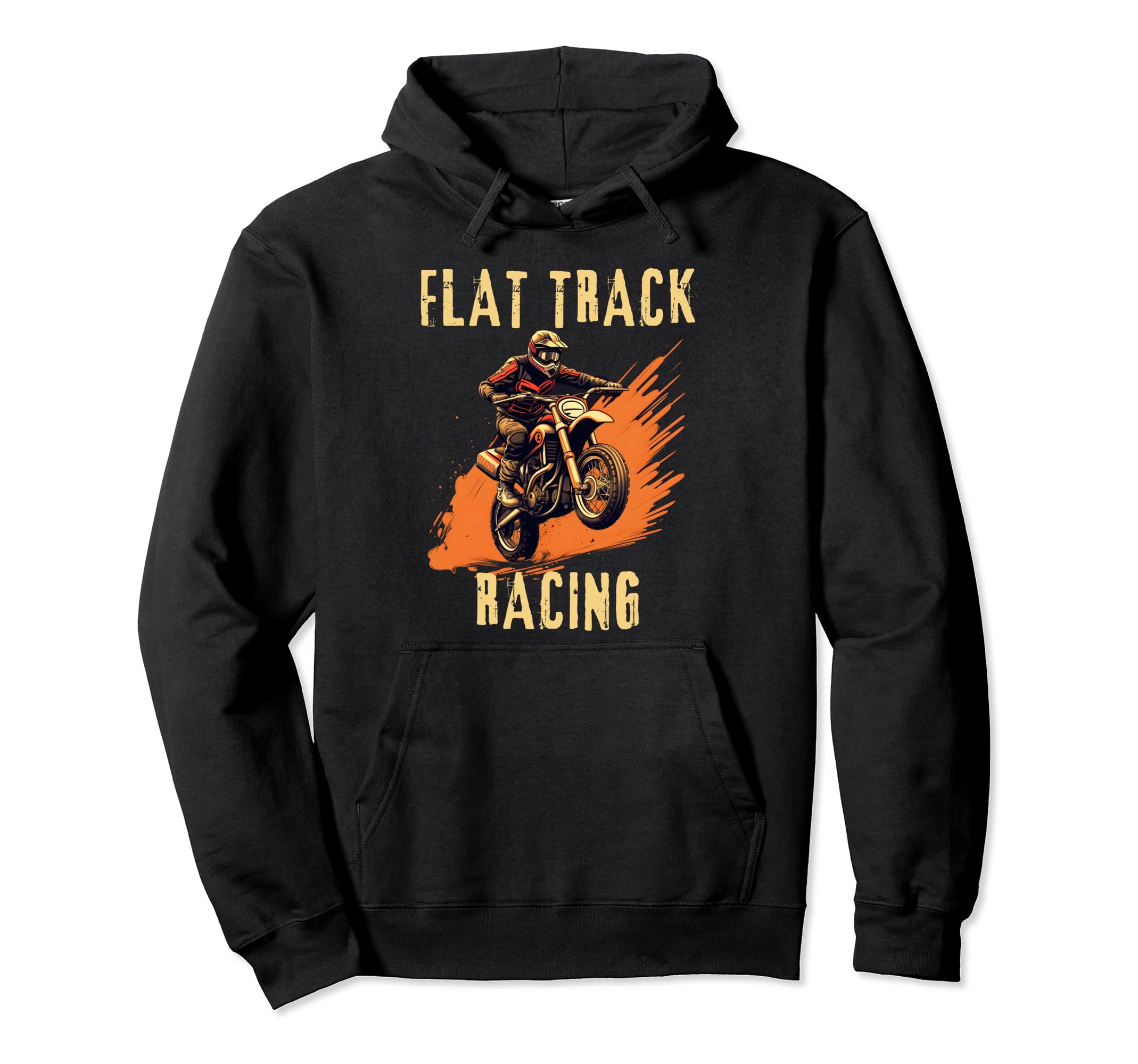 Flat Track Motorcycle Racing American Flag Hoodie - Graphic Print Unisex - T-Shirt, Sweatshirt, Hoodie