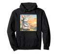 Rabbit Practicing Meditation Atop Hill Hoodie - Unique Graphic Men Women - T-Shirt, Sweatshirt, Hoodie