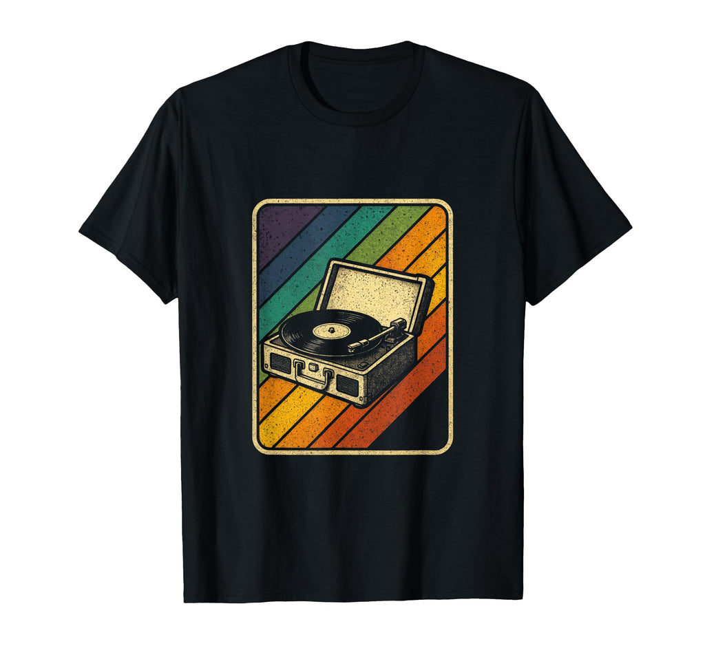 Vinyl Player Music Sunset T-Shirt - Casual Everyday Wear Men Women - T-Shirt, Sweatshirt, Hoodie