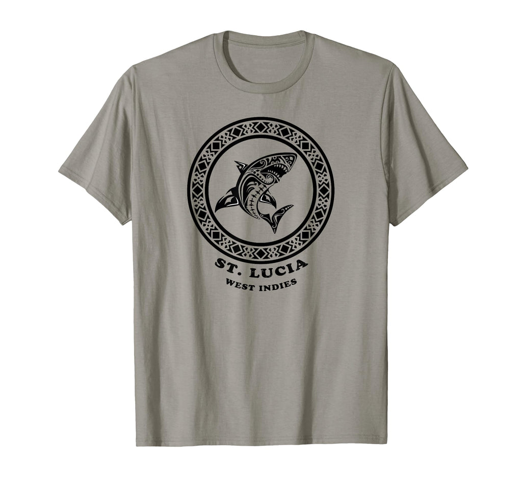 St Lucia West Indies Tribal Shark T-Shirt - Casual Everyday Wear Men Women - T-Shirt, Sweatshirt, Hoodie