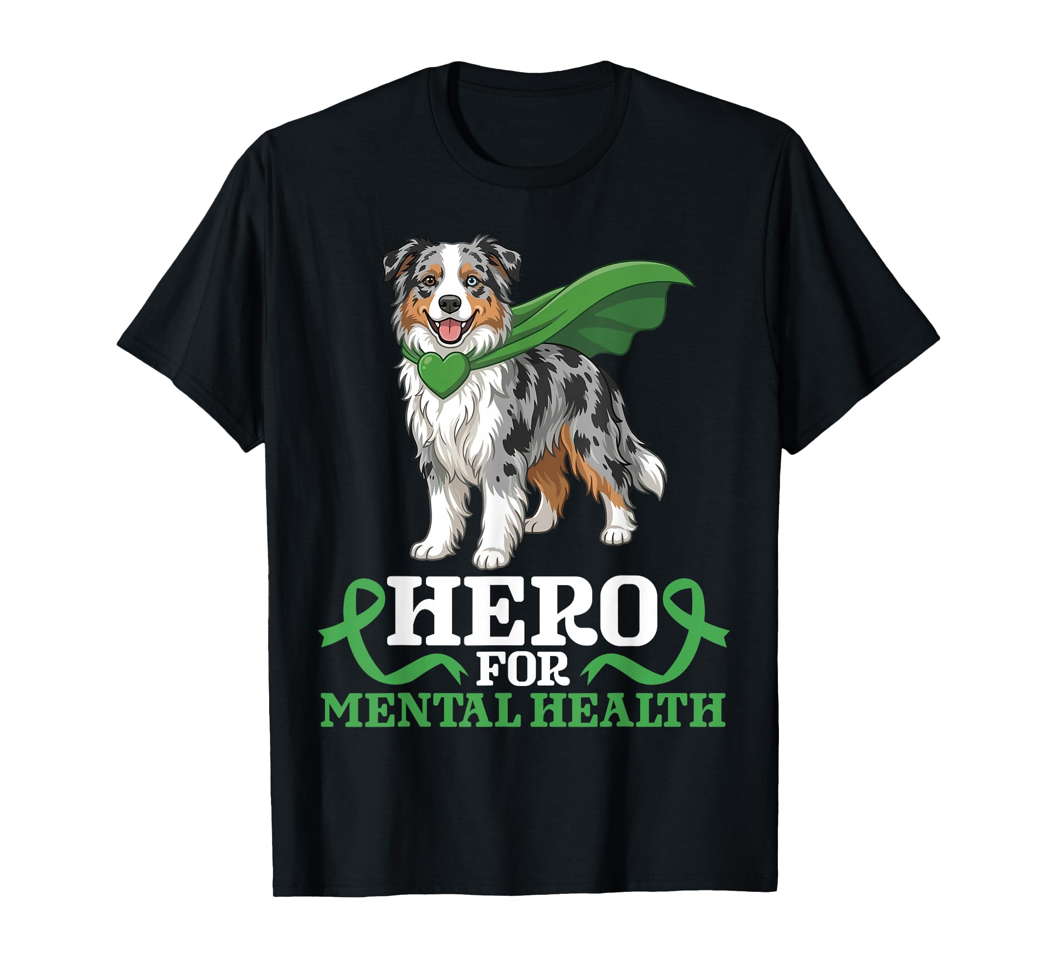 Australian Shepherd Dog Hero Mental T-Shirt - Minimalist Print Men Women - T-Shirt, Sweatshirt, Hoodie