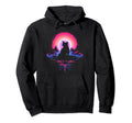 Synthwave Cat Samurai Mediation Hoodie - Unique Graphic for Adults - T-Shirt, Sweatshirt, Hoodie