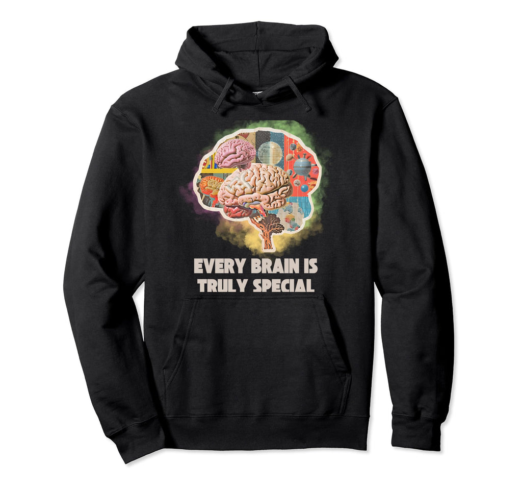 Neurodiversity Adhd Autism Awareness Brain Hoodie - Trendy Graphic Unisex - T-Shirt, Sweatshirt, Hoodie