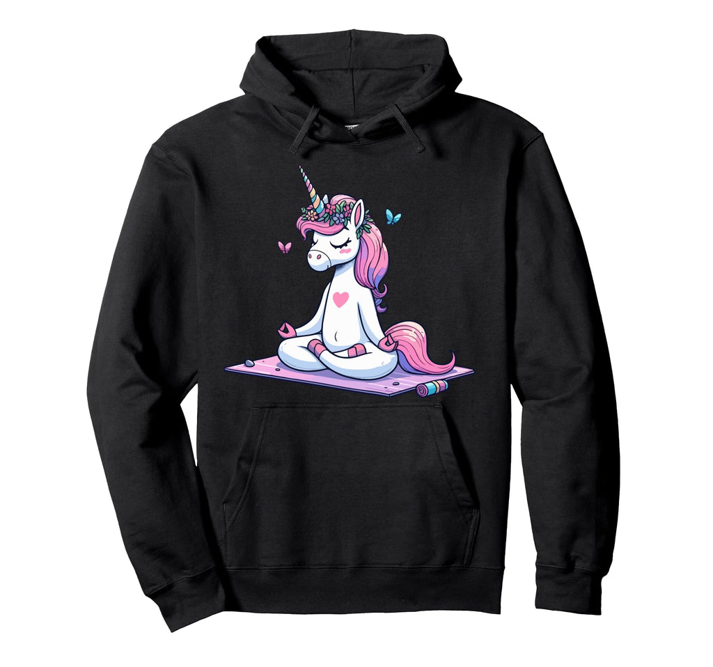 Meditation Unicorn Yoga Pose Relaxing Hoodie - Fun Novelty Design Unisex - T-Shirt, Sweatshirt, Hoodie