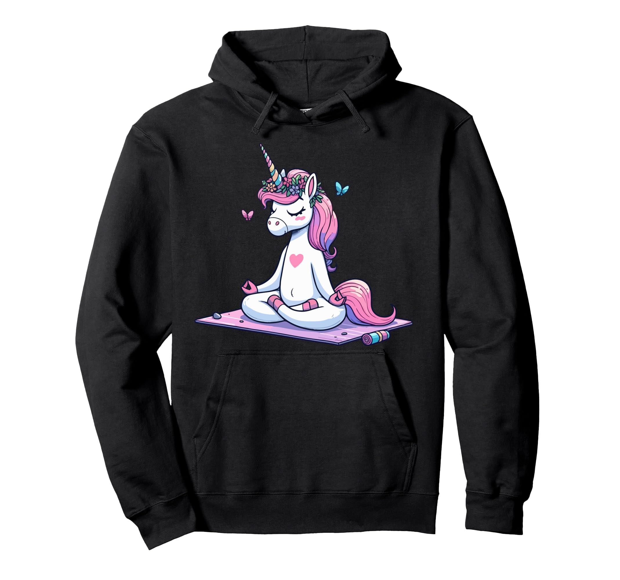 Meditation Unicorn Yoga Pose Relaxing Hoodie - Fun Novelty Design Unisex - T-Shirt, Sweatshirt, Hoodie