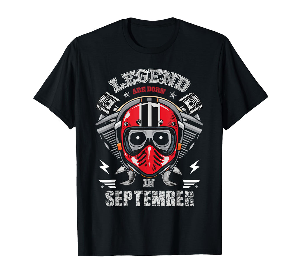 Biker Born September Motorcycle T-Shirt - Aesthetic Graphic for Adults - T-Shirt, Sweatshirt, Hoodie