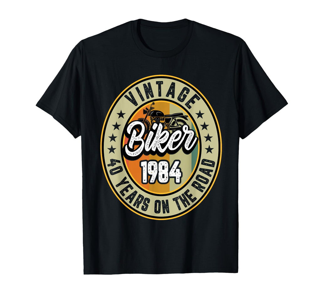 40Th Biker Birthday Gifts Motorcycle 1984 T-Shirt - Unique Graphic Unisex - T-Shirt, Sweatshirt, Hoodie