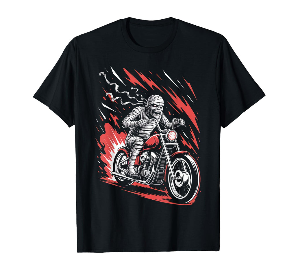 Mummy Biker Riding Motorcycle Outfit T-Shirt - Aesthetic Graphic Unisex - T-Shirt, Sweatshirt, Hoodie