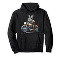 Easter Day Motorbike Bunny Hoodie - Casual Everyday Wear for Adults - T-Shirt, Sweatshirt, Hoodie