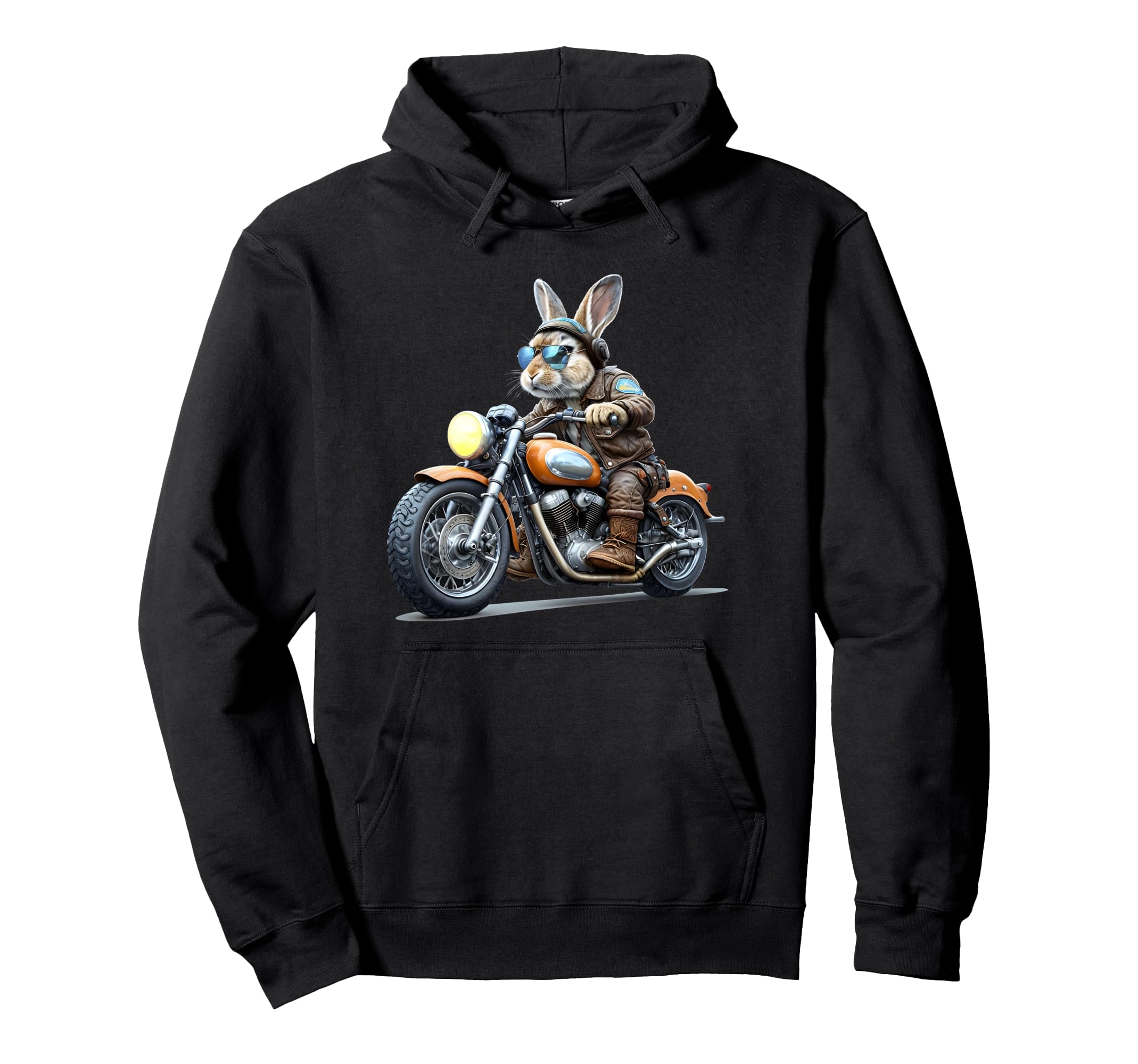Easter Day Motorbike Bunny Hoodie - Casual Everyday Wear for Adults - T-Shirt, Sweatshirt, Hoodie