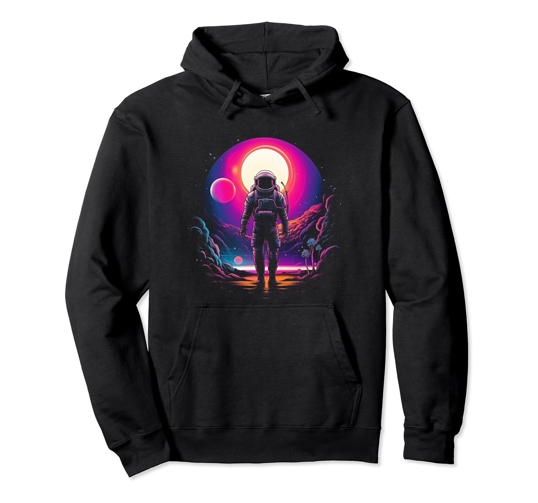 Synthwave Astronaut Cyberpunk 80S Sci Fi 48 Hoodie - Graphic Print Unisex - T-Shirt, Sweatshirt, Hoodie
