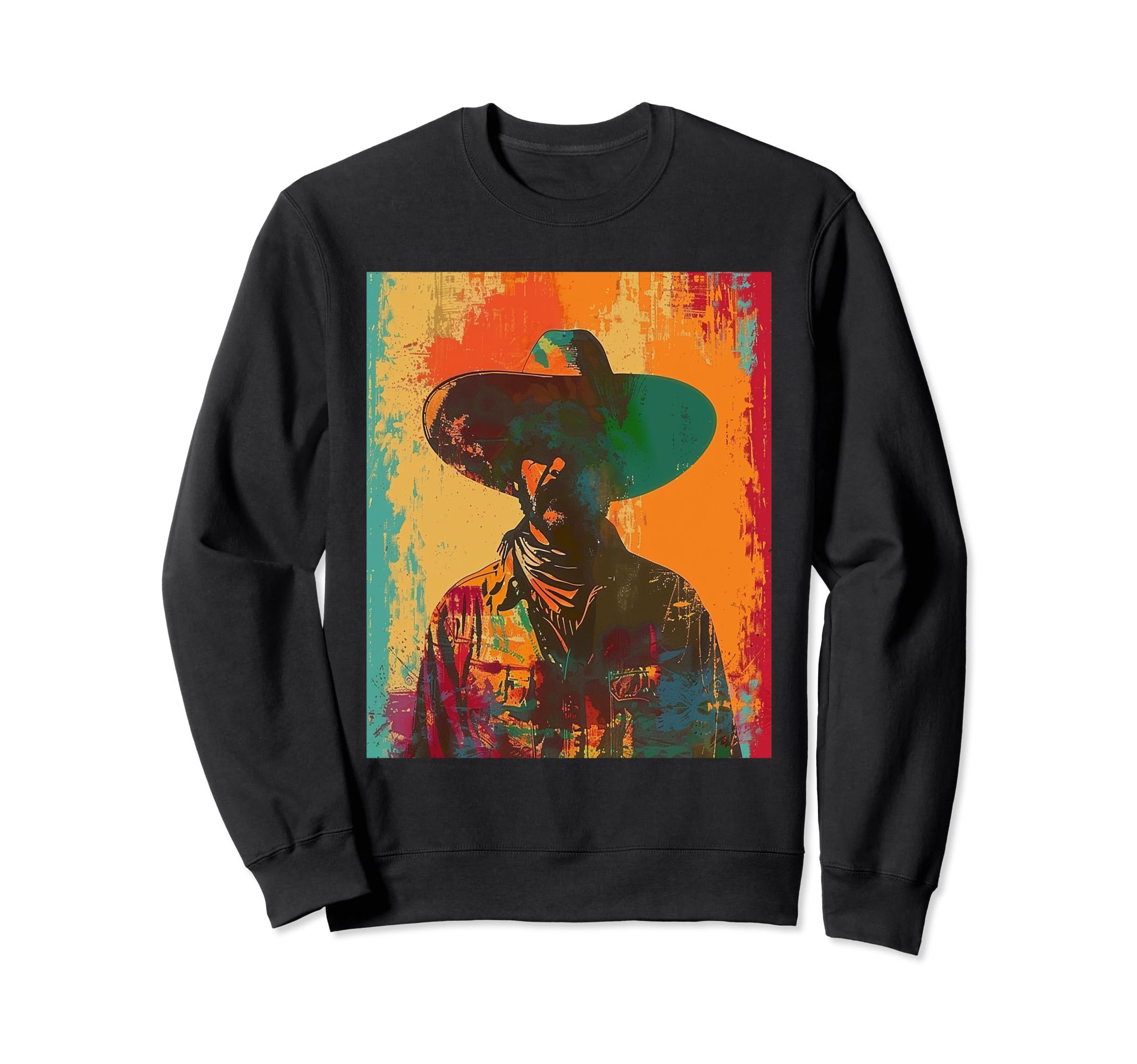 1950S Western Mexican Cowboy Sombrero Sweatshirt - Graphic Print Men Women - T-Shirt, Sweatshirt, Hoodie