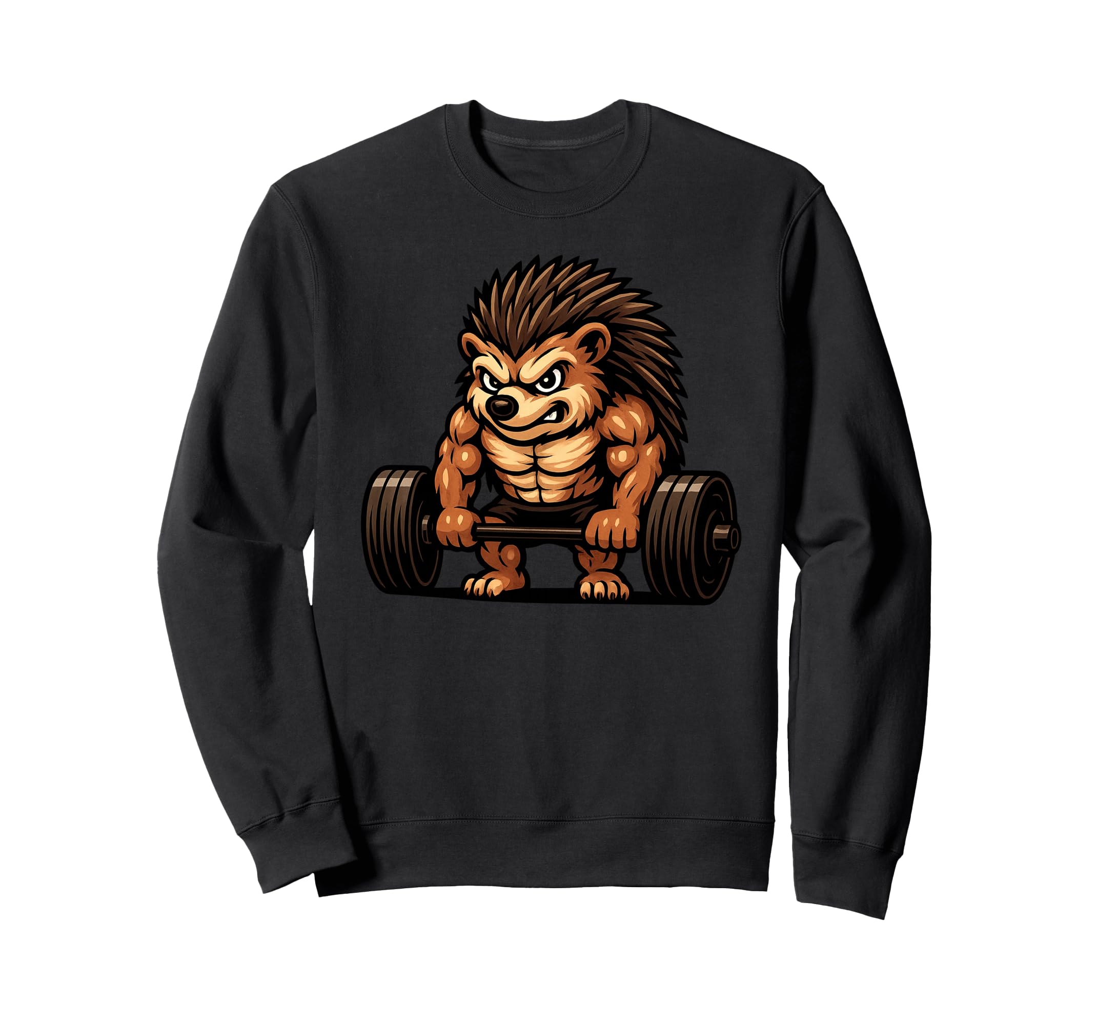 Hedgehog Weightlifting Bodybuilder Sweatshirt - Graphic Print Men Women - T-Shirt, Sweatshirt, Hoodie