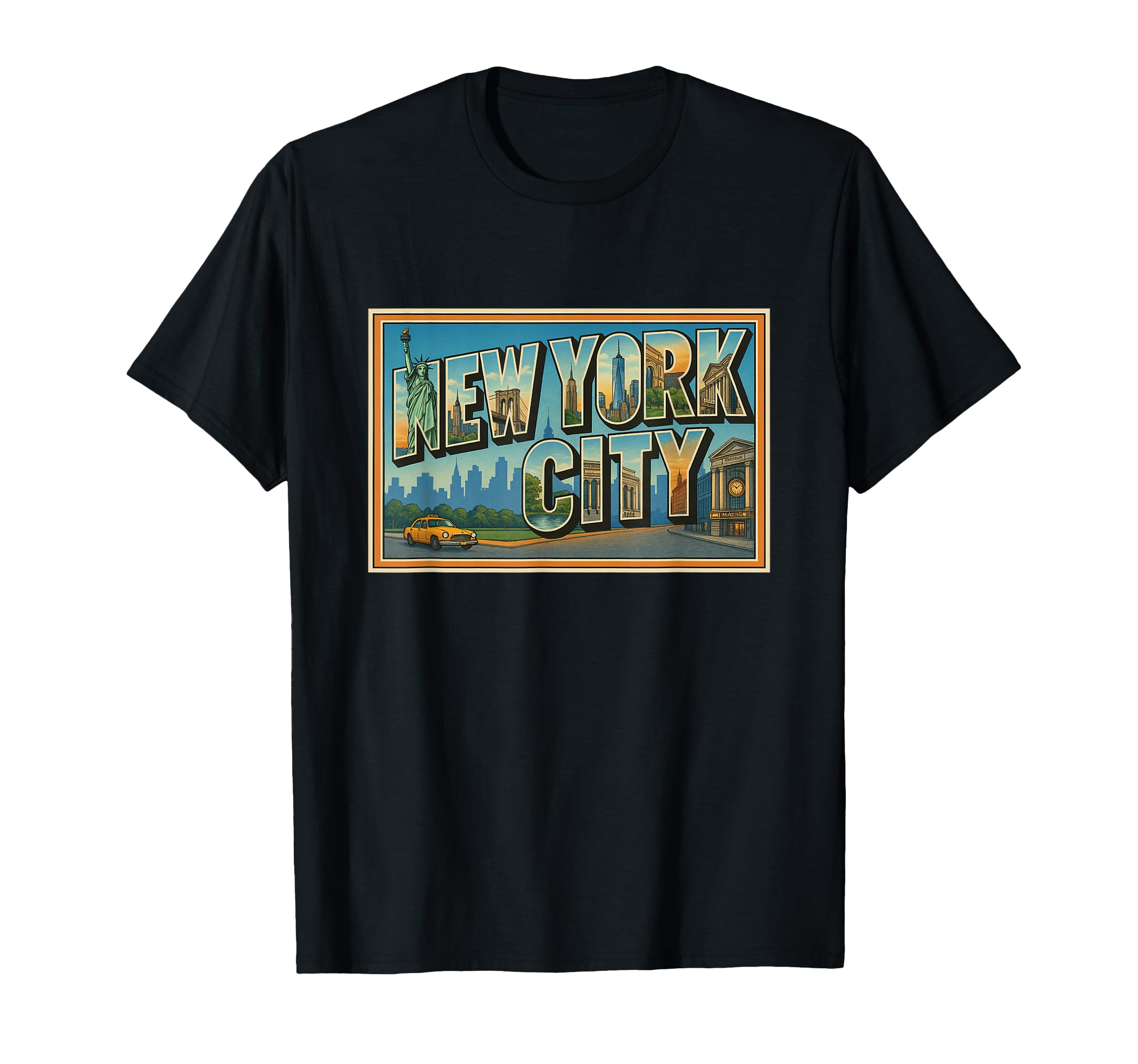 New York 50S Travel Souvenir Art T-Shirt - Unique Graphic Unisex - T-Shirt, Sweatshirt, Hoodie