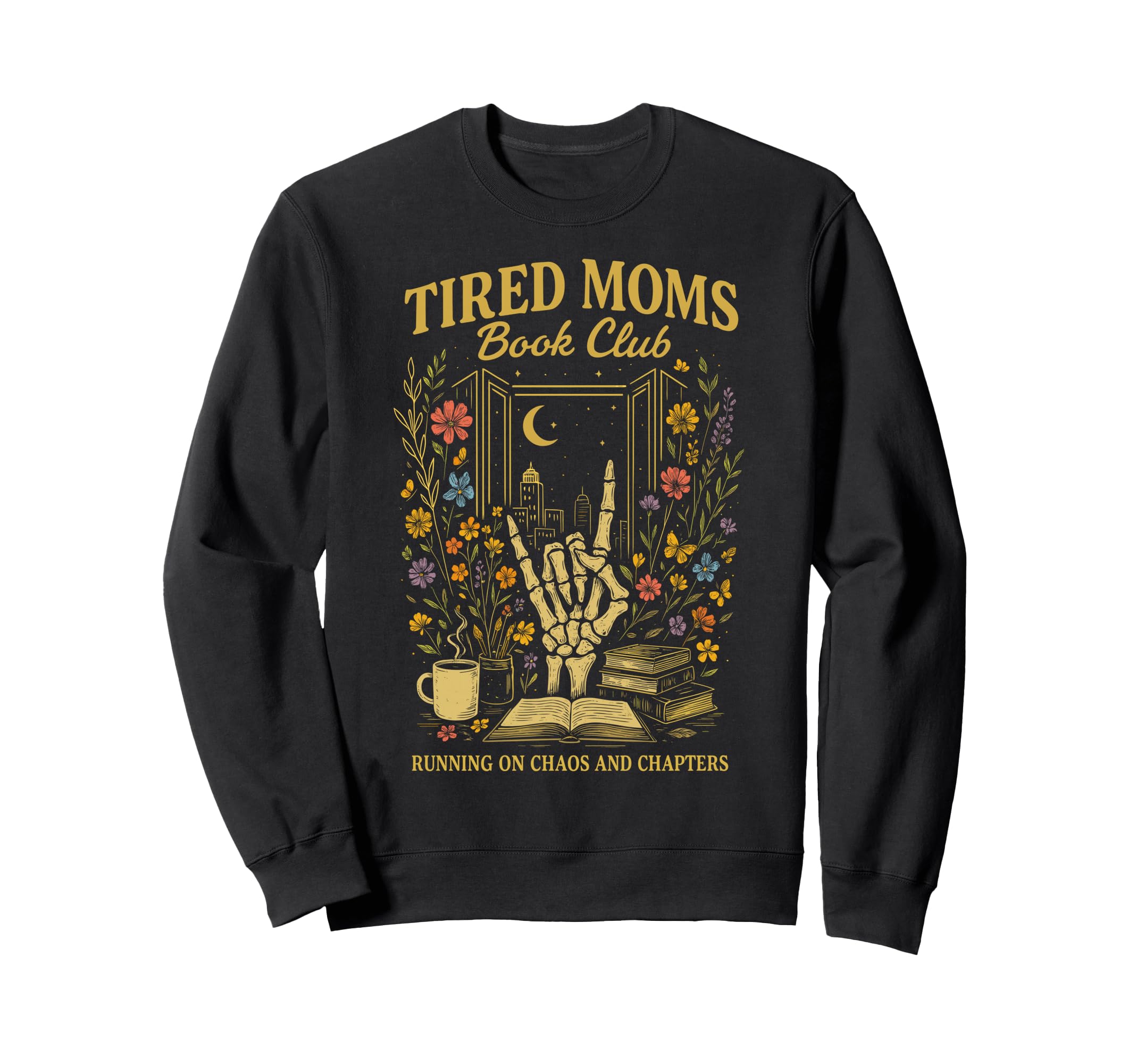 Tired Moms Book Club Chaos And Sweatshirt - Minimalist Print Unisex - T-Shirt, Sweatshirt, Hoodie