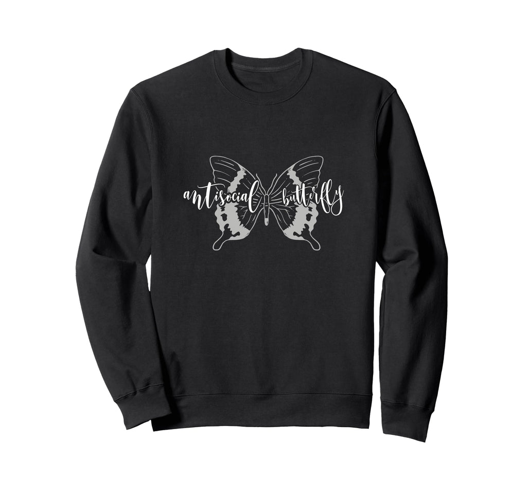 Anti Social Butterfly Funny Sweatshirt - Unique Graphic for Adults - T-Shirt, Sweatshirt, Hoodie