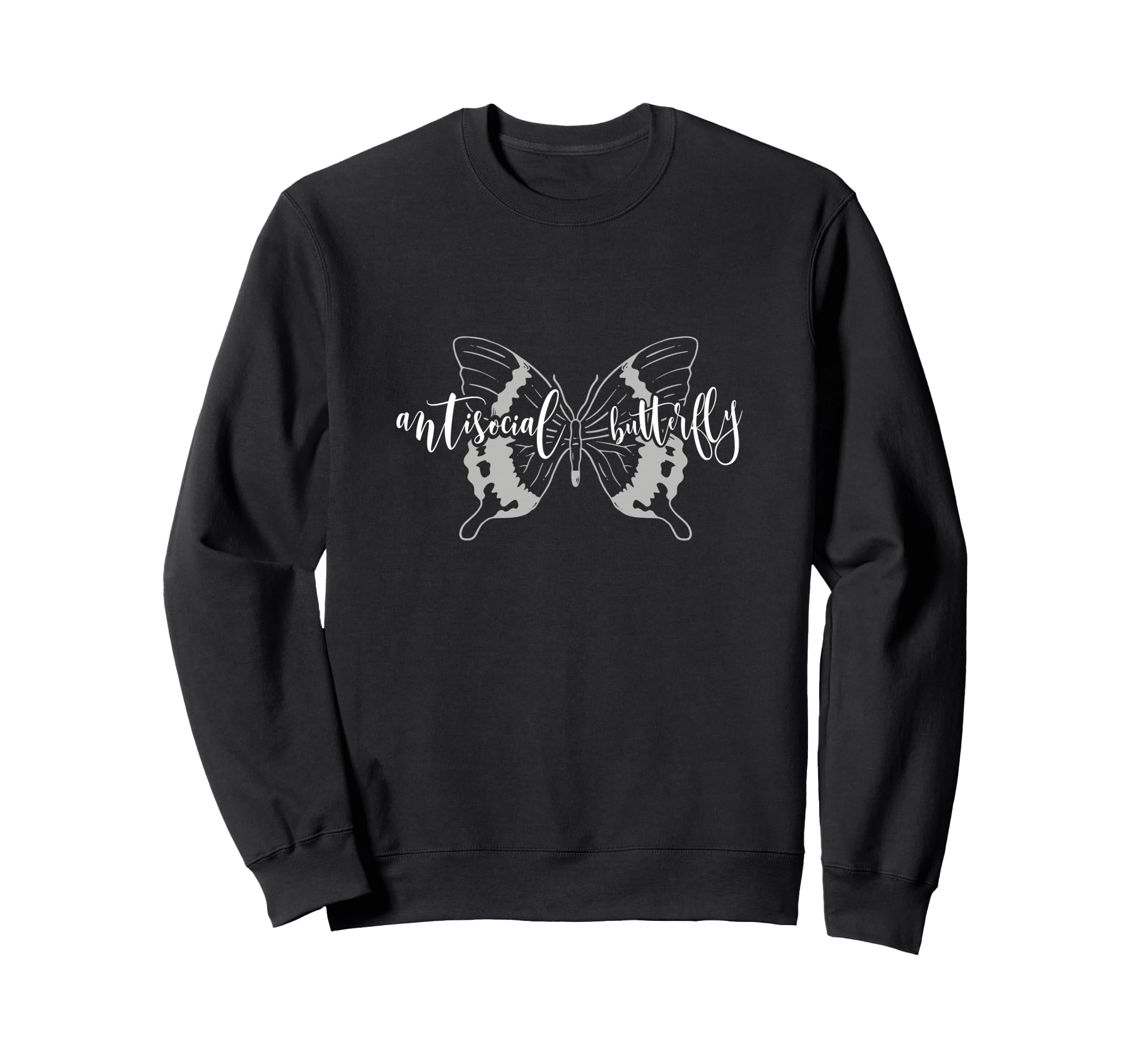 Anti Social Butterfly Funny Sweatshirt - Unique Graphic for Adults - T-Shirt, Sweatshirt, Hoodie