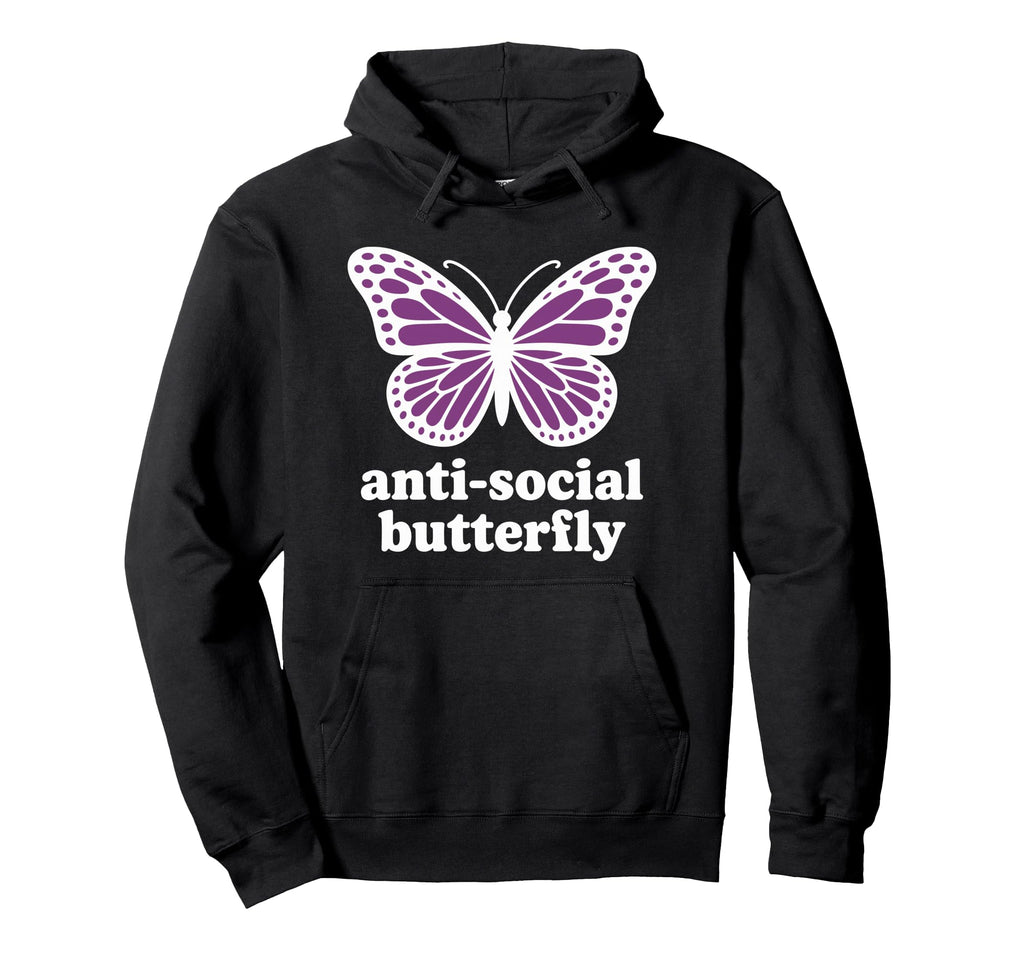 Antisocial Butterfly Hoodie - Graphic Print for Adults - T-Shirt, Sweatshirt, Hoodie