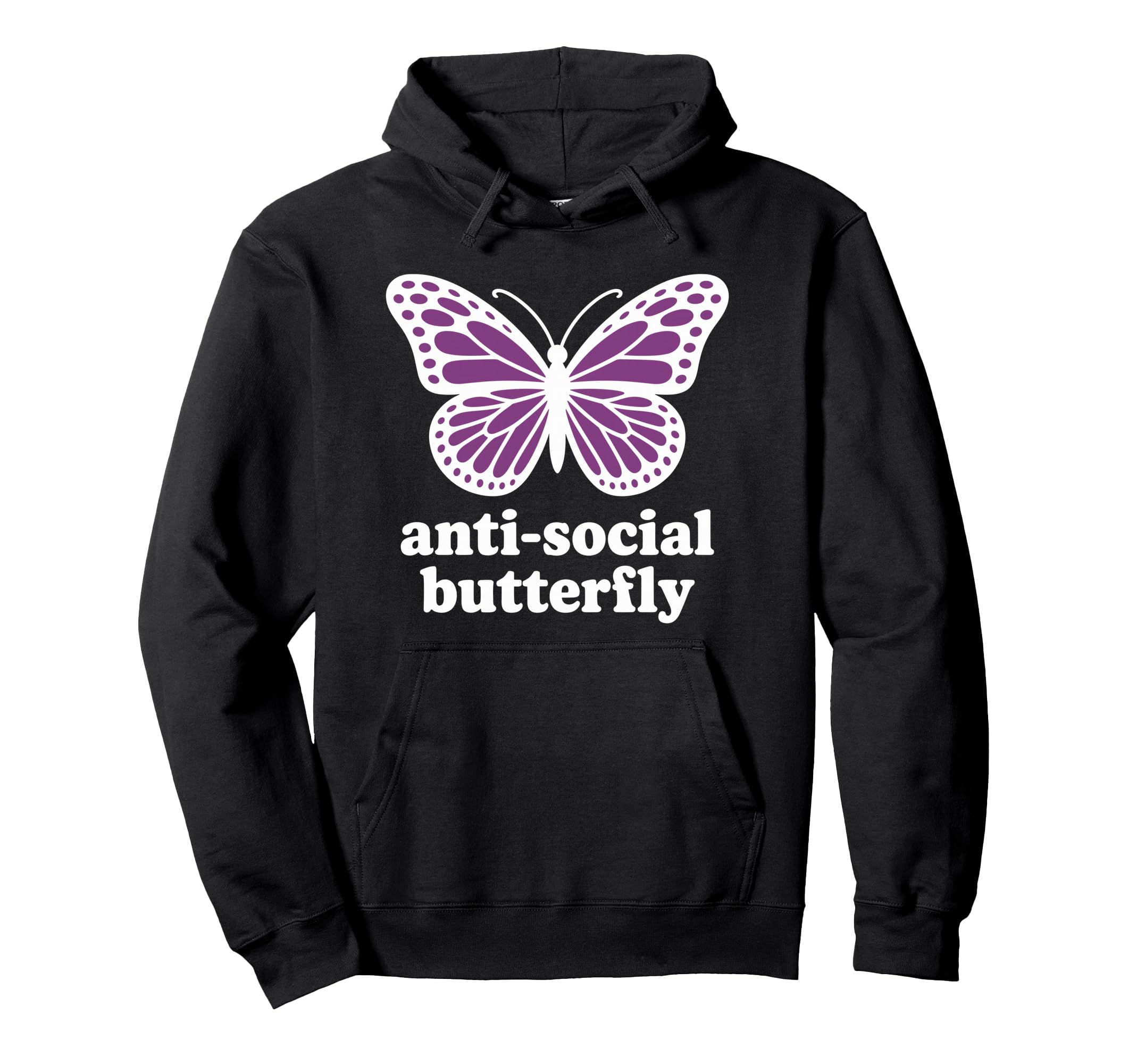 Antisocial Butterfly Hoodie - Graphic Print for Adults - T-Shirt, Sweatshirt, Hoodie