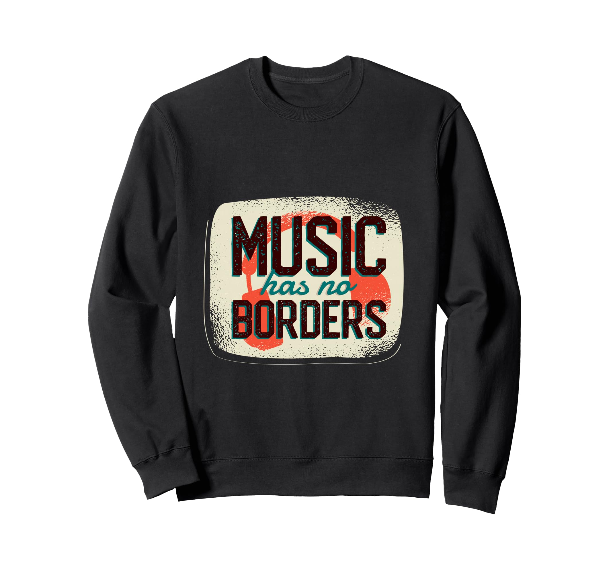 Headphones Distressed Typography Sweatshirt - Graphic Print Men Women - T-Shirt, Sweatshirt, Hoodie