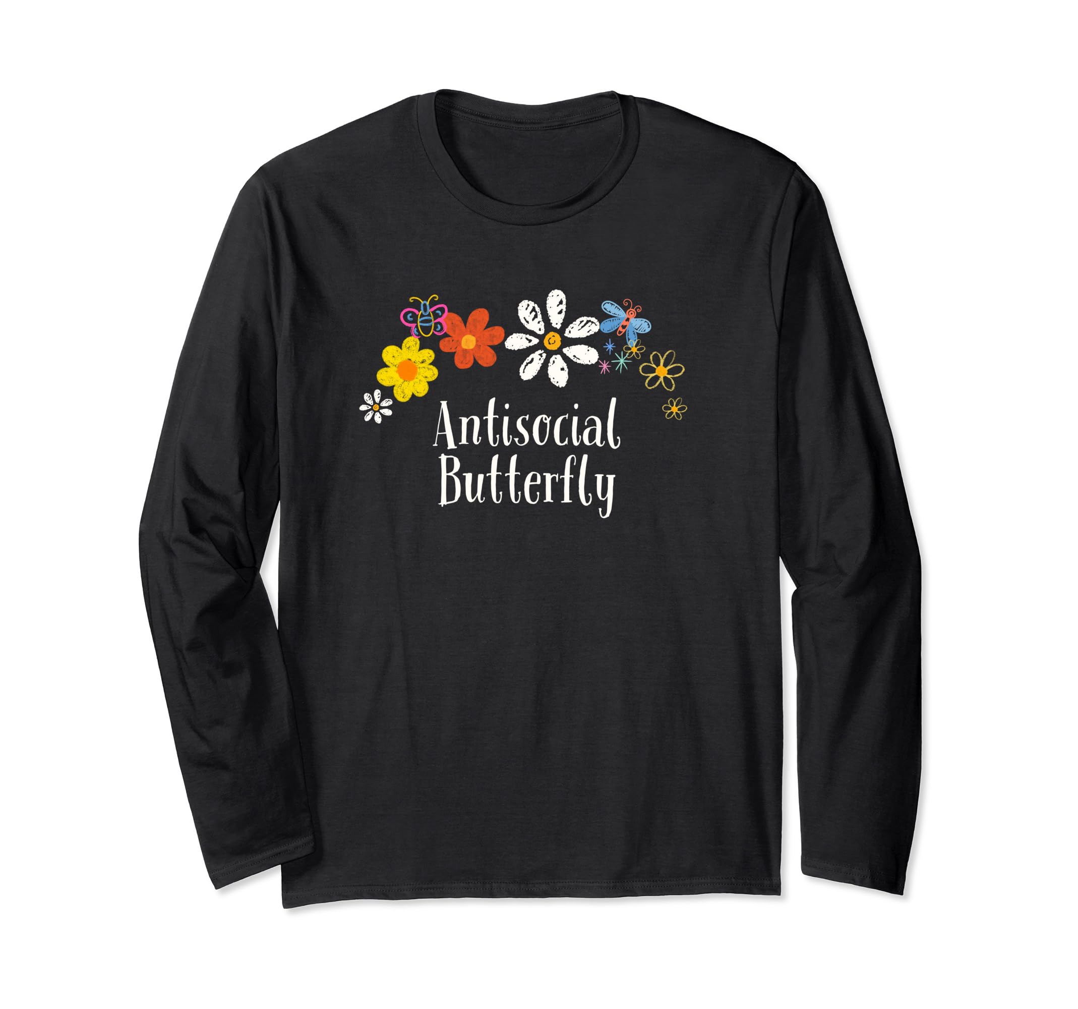 Floral Artwork Art Antisocial Butterfly T-Shirt - Graphic Print Men Women - T-Shirt, Sweatshirt, Hoodie