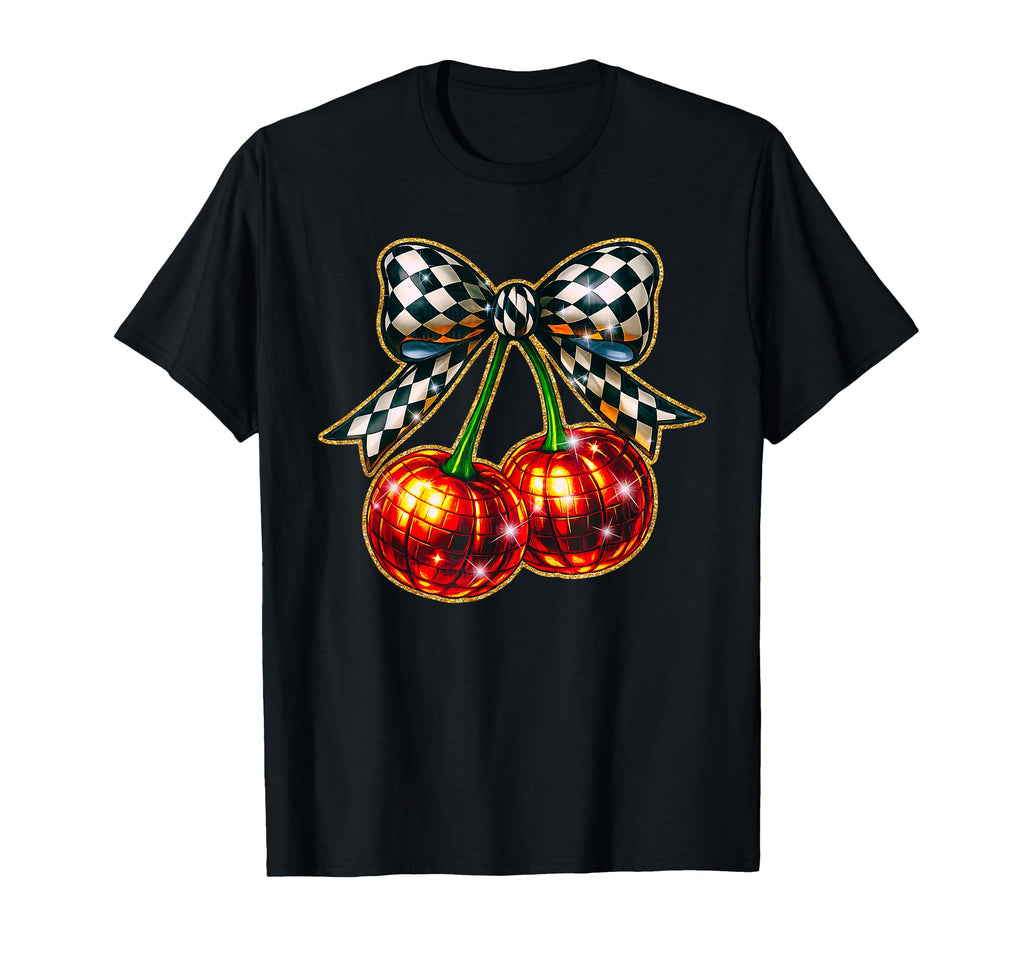 Fall Cherries Disco Ball Pumpkins T-Shirt - Unique Graphic Men Women - T-Shirt, Sweatshirt, Hoodie
