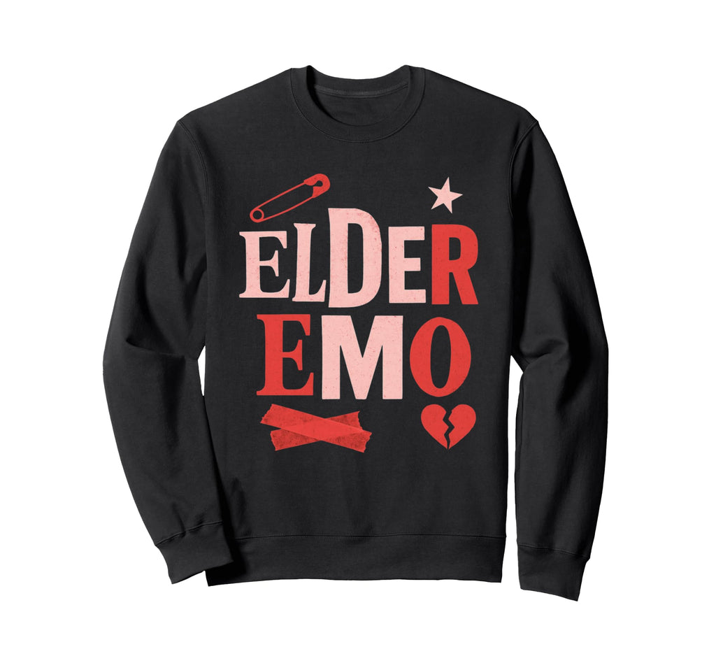 Elder Emo Punk Typography Nostalgia Sweatshirt - Custom Art Print Unisex - T-Shirt, Sweatshirt, Hoodie