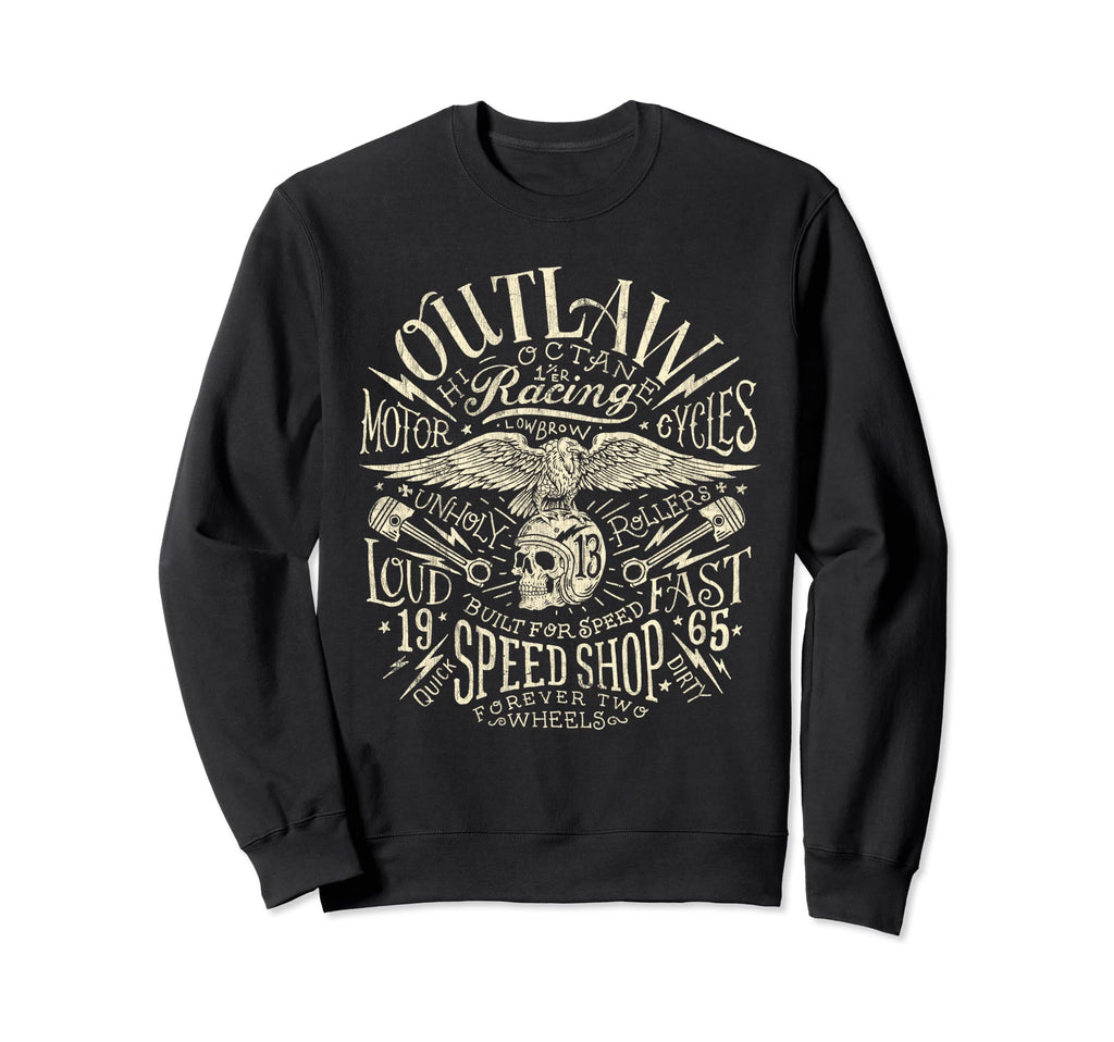 Vulture Outlaw Motorcycle Greaser Sweatshirt - Trendy Graphic Unisex - T-Shirt, Sweatshirt, Hoodie