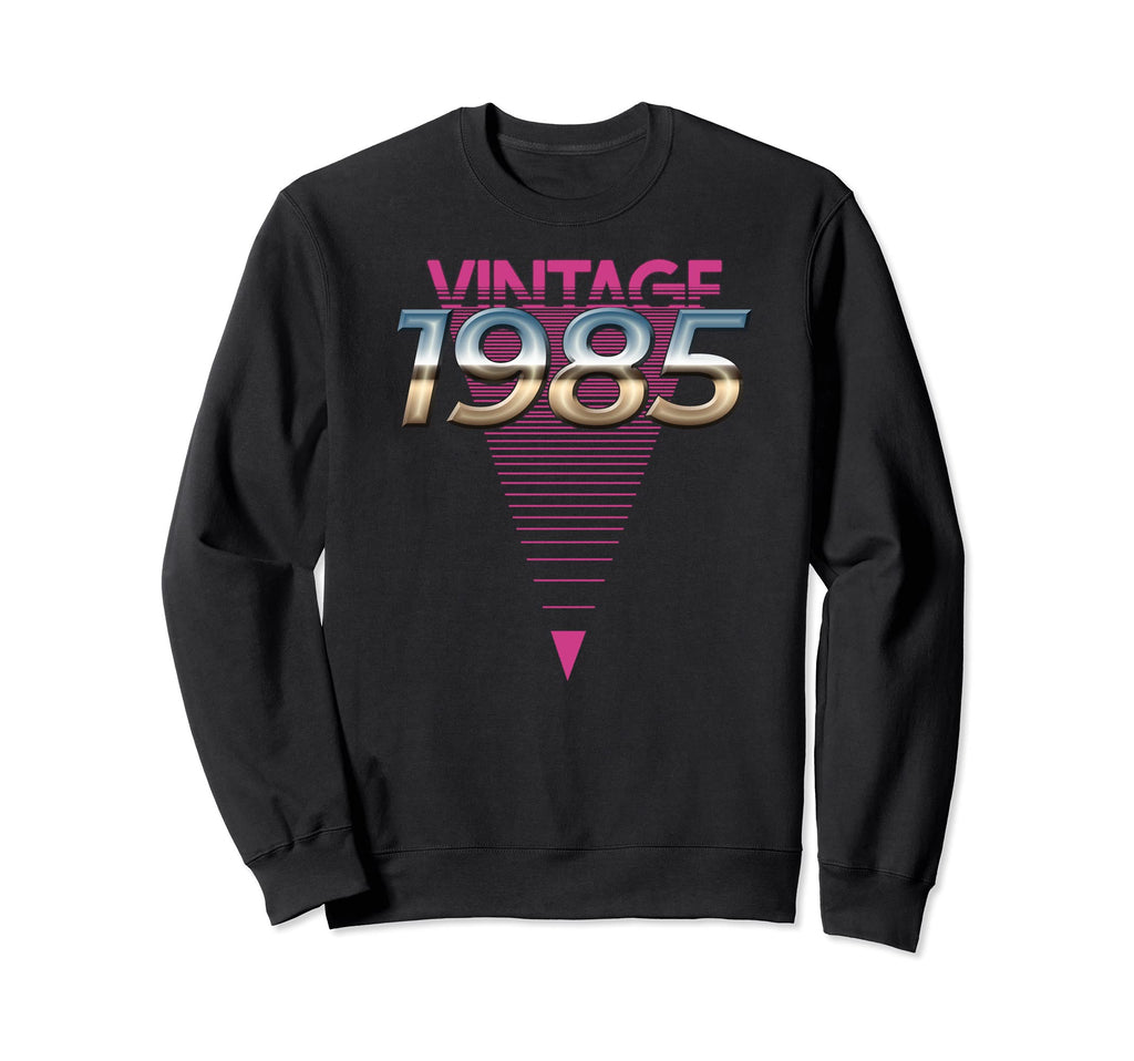 1985 80S Synthwave Triangle Sweatshirt - Fun Novelty Design Unisex - T-Shirt, Sweatshirt, Hoodie