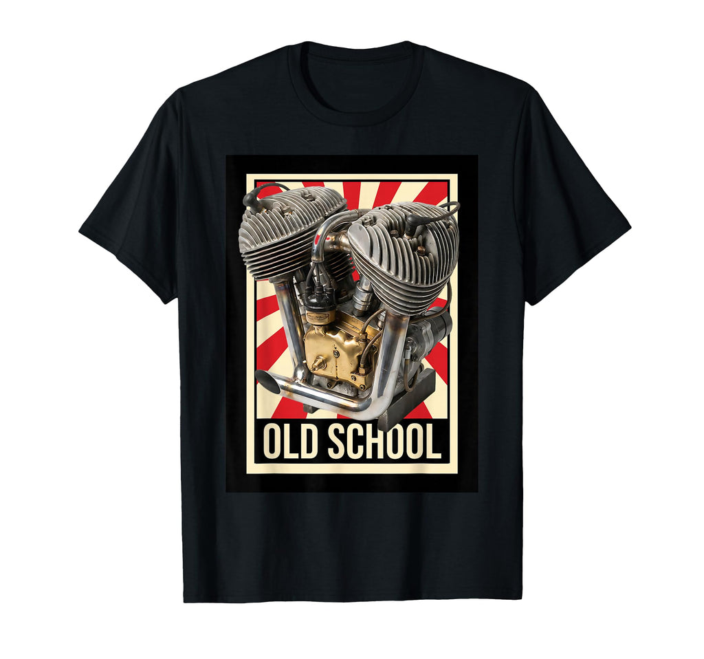 Old School Motorcycle Engine V Twin Biker T-Shirt - Streetwear Style Unisex - T-Shirt, Sweatshirt, Hoodie