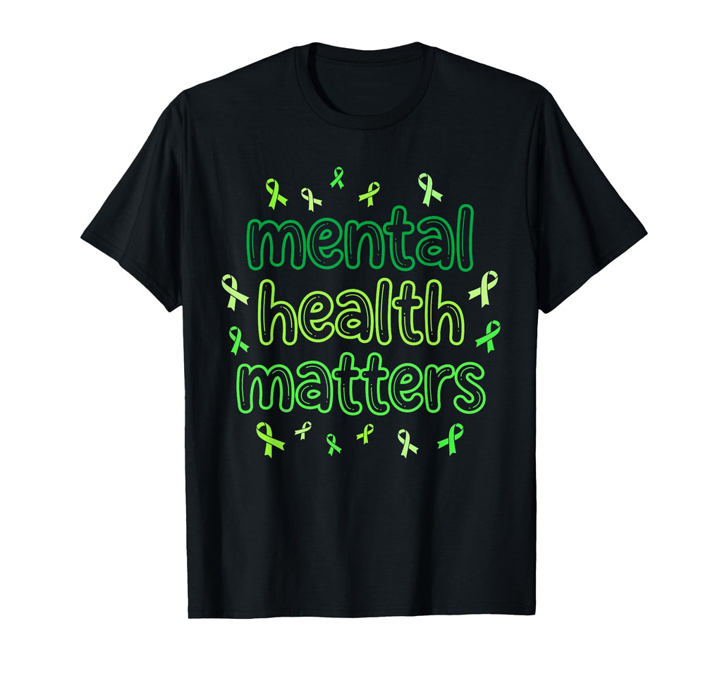 Mental Health Matters Green Ribbon T-Shirt - Unique Graphic for Adults - T-Shirt, Sweatshirt, Hoodie