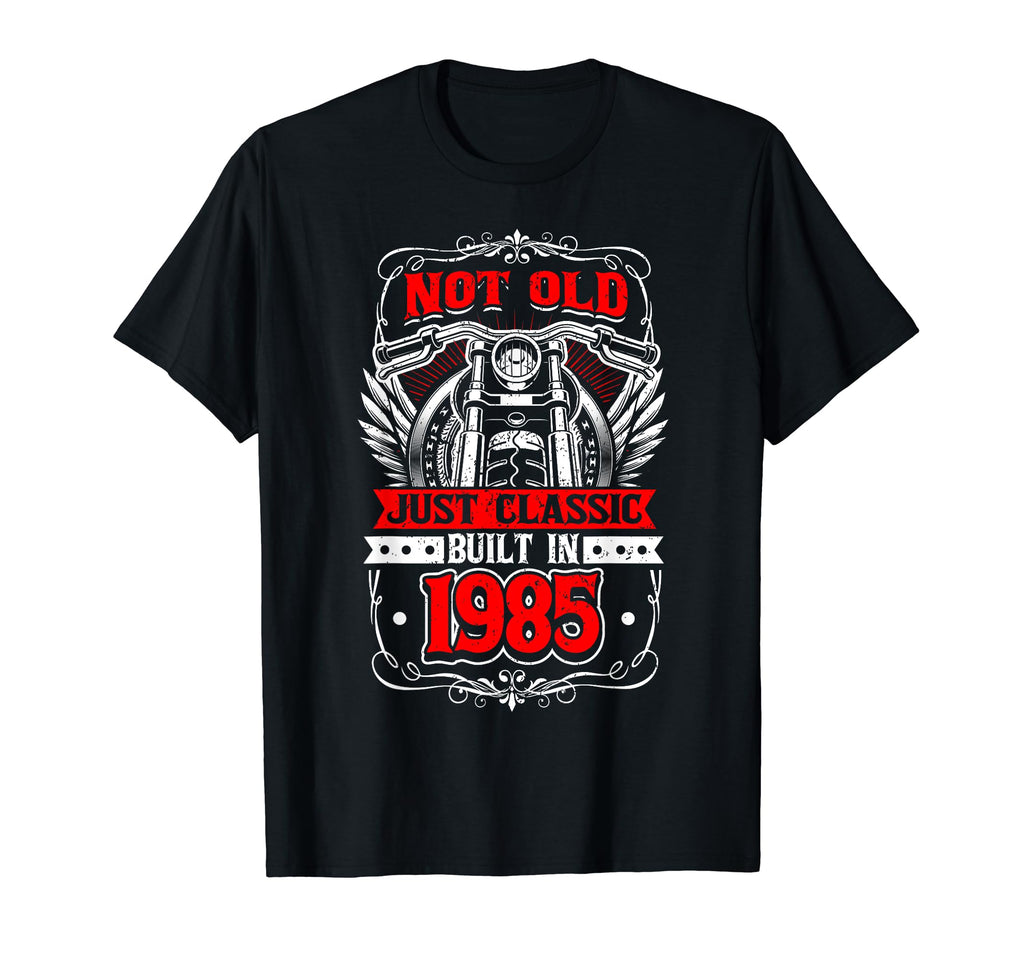 Motorcycle Biker Birthday Built 1985 T-Shirt - Aesthetic Graphic Unisex - T-Shirt, Sweatshirt, Hoodie