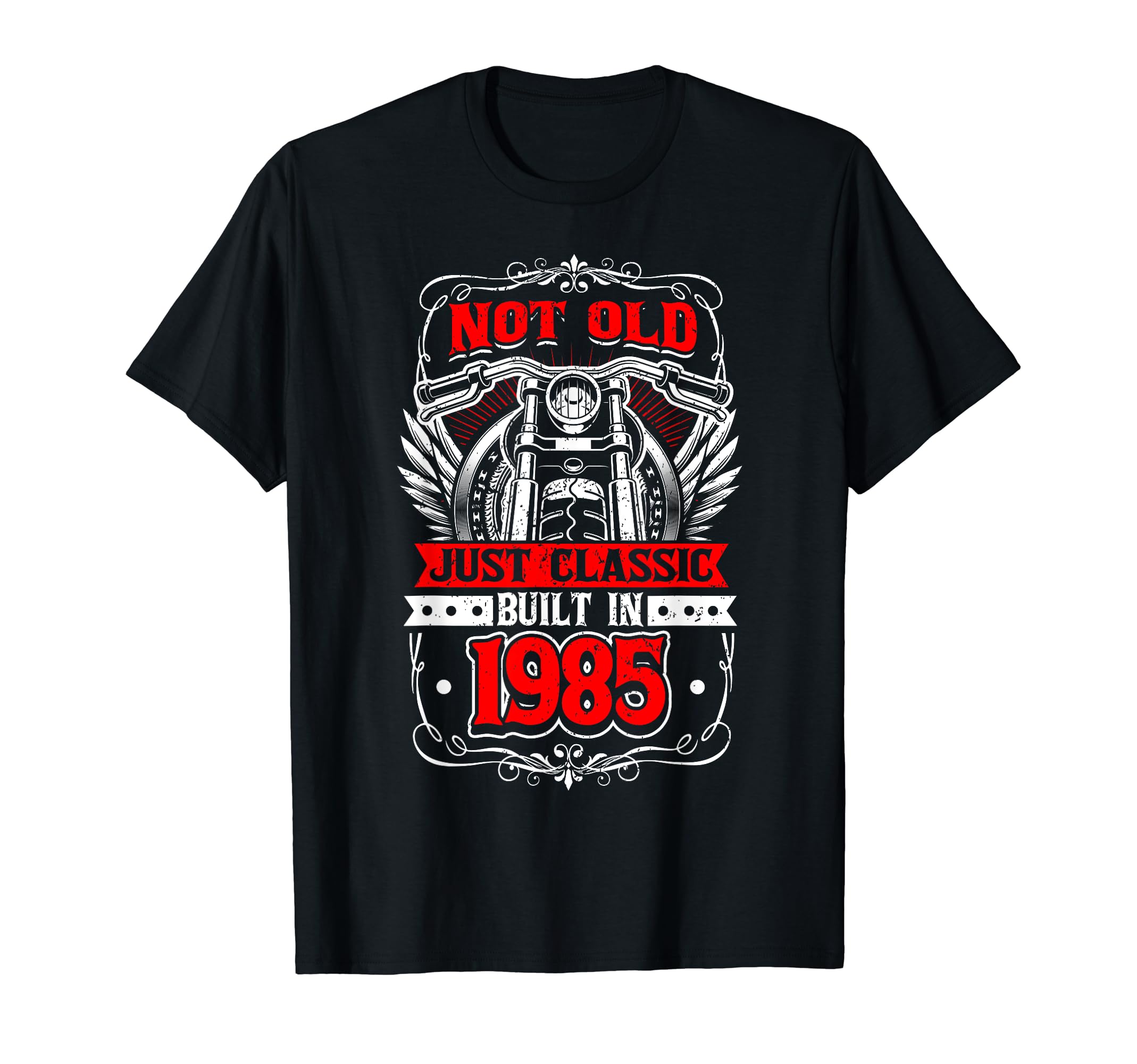 Motorcycle Biker Birthday Built 1985 T-Shirt - Aesthetic Graphic Unisex - T-Shirt, Sweatshirt, Hoodie