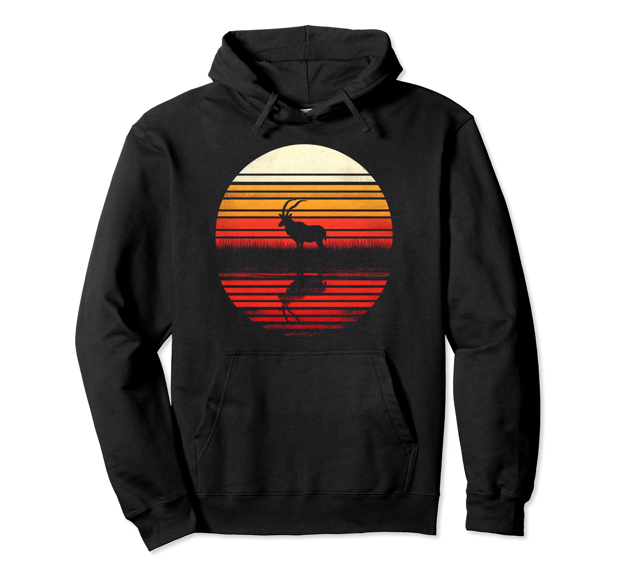 Roan Antelope Sunset Safari 70S Hoodie - Unique Graphic Unisex - T-Shirt, Sweatshirt, Hoodie