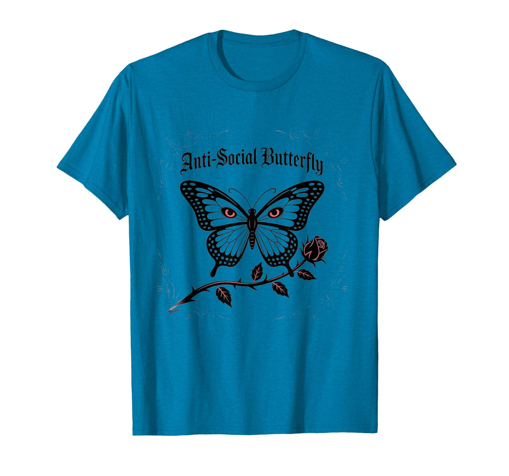 Gothic Aesthetic Antisocial Butterfly T-Shirt - Novelty Apparel Unisex - T-Shirt, Sweatshirt, Hoodie