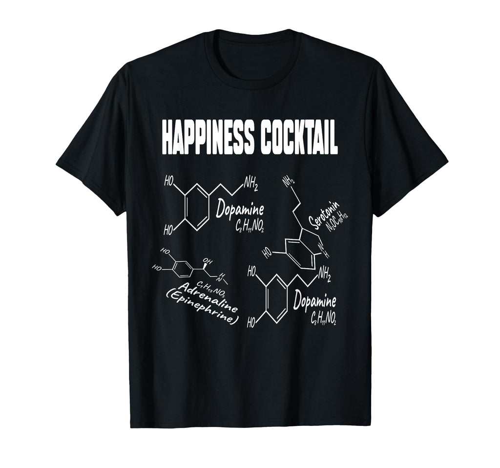 Happiness Serotonin Molecule Funny T-Shirt - Novelty Apparel for Adults - T-Shirt, Sweatshirt, Hoodie